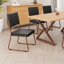 Ver imagem 3 de Kit 4 Cadeiras para Sala de Jantar Napoli Preto/Liso/Marrom