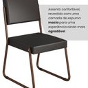 Ver imagem 5 de Kit 4 Cadeiras para Sala de Jantar Napoli Preto/Liso/Marrom