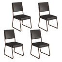 Ver imagem 1 de Kit 4 Cadeiras para Sala de Jantar Napoli Preto/Liso/Marrom