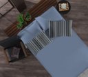 Ver imagem 1 de Jogo de Lençol King Doce Vida com 3 Peças - Sidney Black/Azul Jeans