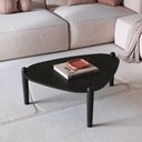 Ver imagem 1 de Mesa de Centro Orgânica P/ Sala 84,4cm Pés em Madeira Maciça Cor:nero
