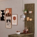 Ver imagem 2 de Nicho para Cozinha Painel para Bancada Greta Marrom/Itauba