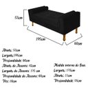 Ver imagem 3 de Recamier Baú Félix King Size 1,95M Suede Preto - ADJ Decor