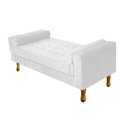 Ver imagem 1 de Recamier Baú Félix King Size 1,95M Suede Branco - ADJ Decor