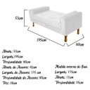 Ver imagem 3 de Recamier Baú Félix King Size 1,95M Suede Branco - ADJ Decor