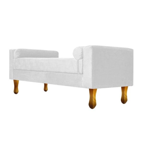 Recamier Baú Félix King Size 1,95M Suede Branco - ADJ Decor - 4