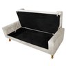 Recamier Baú Félix King Size 1,95M Suede Bege - Adj Decor - 6