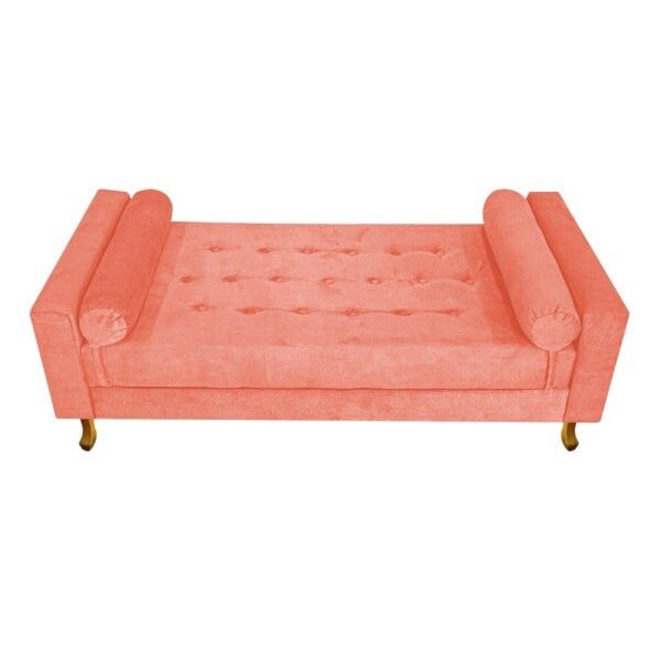 Recamier Baú Félix Solteiro 0,90M Suede Coral - ADJ Decor - 4