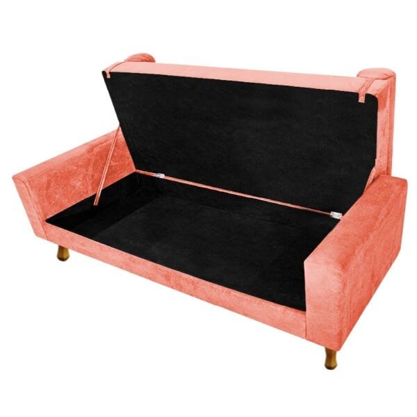 Recamier Baú Félix Solteiro 0,90M Suede Coral - ADJ Decor - 6