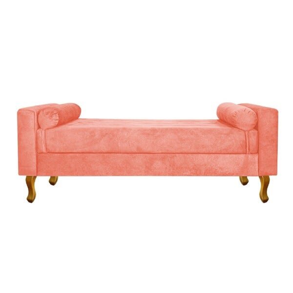 Recamier Baú Félix Solteiro 0,90M Suede Coral - ADJ Decor - 2