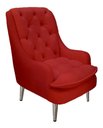 Ver imagem 1 de Poltrona Decorativa Lille Pés Cromados Suede Vermelho Dominic Decor