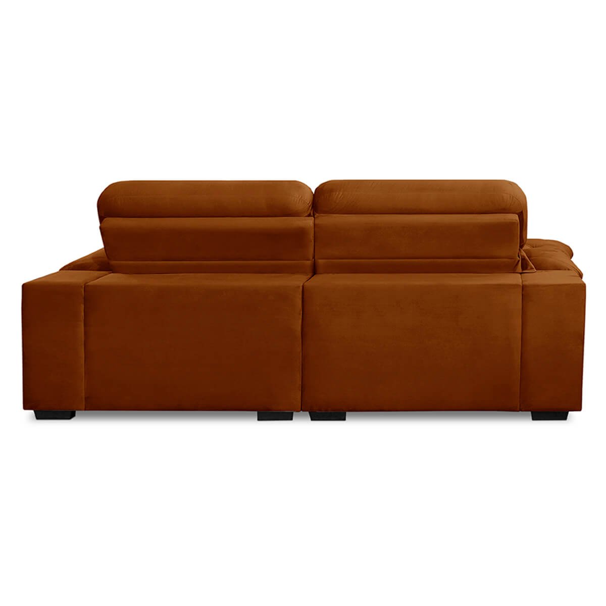 Sofa Retratil Reclinavel 2 Lugares 2,20m Crystal Veludo Laranjado Lansofbr Lansof Brasil - 5