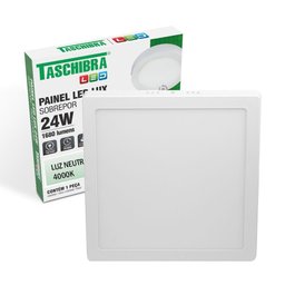 Painel de Led Quadrado Sobrepor 24w Bivolt Taschibra 4000k Luz Neutra - 1