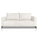 Ver imagem 2 de Sofá Living 2 Lugares com Pés de Ferro Almofadas Soltas 160cm Neso Bouclê Off White