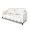 Ver imagem 5 de Sofá Living 2 Lugares com Pés de Ferro Almofadas Soltas 160cm Neso Bouclê Off White
