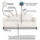 Ver imagem 7 de Sofá Living 2 Lugares com Pés de Ferro Almofadas Soltas 160cm Neso Bouclê Off White