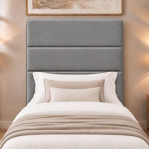 Cabeceira Estofada Solteiro 90cm Base Madeira Maciça Slim