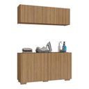 Ver imagem 2 de Conjunto Lavanderia Multiuso Armário Aéreo e Balcão 4 Portas Multimóveis Mp5054 Rustic/natural