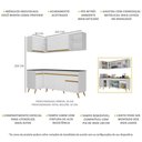 Ver imagem 4 de Armário de Cozinha Compacta de Canto Veneza Multimóveis V2058 Branco/Dourado