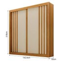Ver imagem 2 de Guarda Roupa Milano 100%mdf 2 Pts Cinamomo/off - Leifer