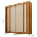 Ver imagem 2 de Guarda Roupa Milano 100%mdf 2 Pts Cinamomo/off - Leifer