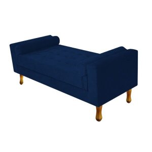 Recamier Baú Félix Solteiro 1,00M Suede Azul Marinho - ADJ Decor
