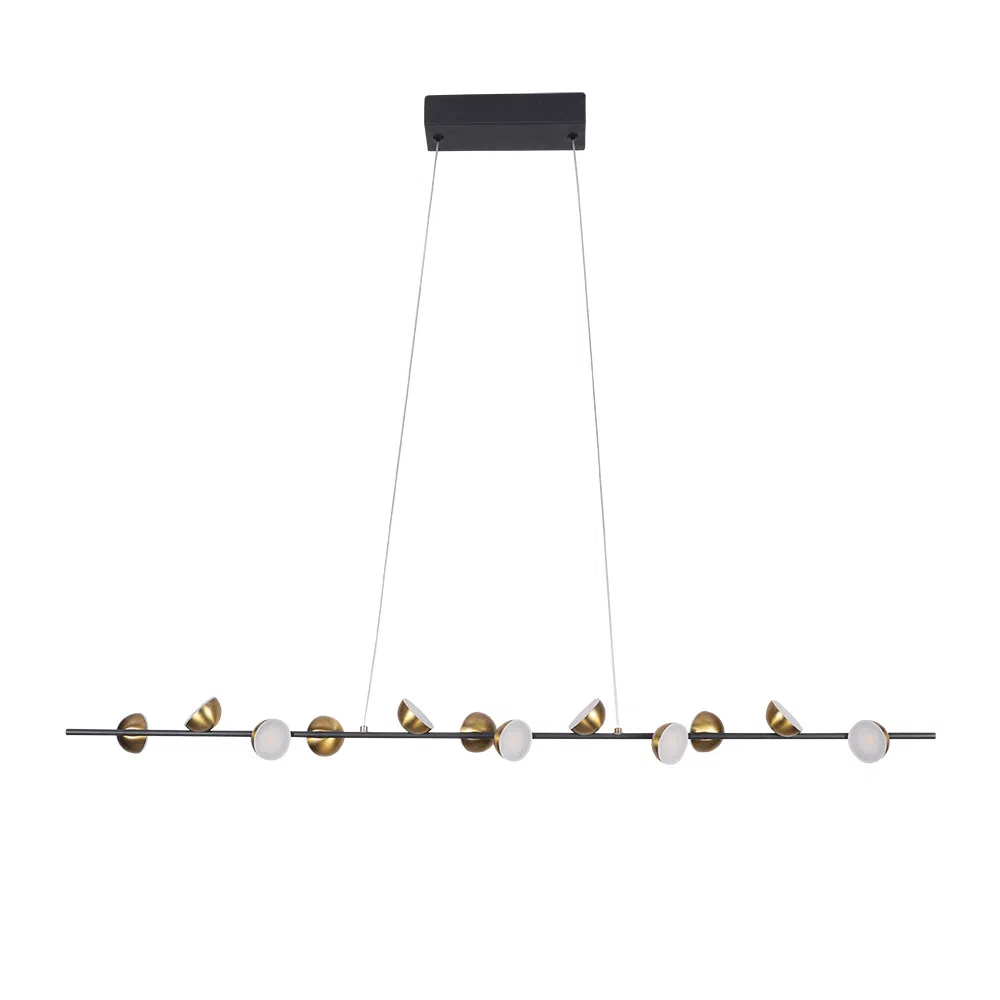 Lustre Pendente Importado Dourado e Preto LED 12X3W 3000k