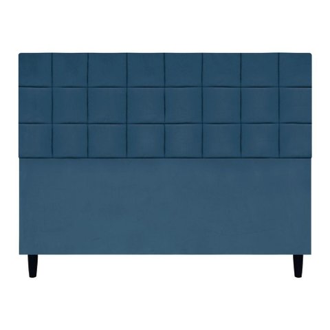 Cabeceira Decorativa Florem para Cama de Queen 160 Cm Azul-marinho, Suede