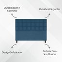 Ver imagem 4 de Cabeceira Decorativa Florem para Cama de Queen 160 Cm Azul-marinho, Suede