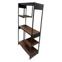 Ver imagem 3 de Livreiro Multiuso Estante com Nicho Estilo Industrial Metal Cor Marrom e Preto