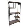 Livreiro Multiuso Estante com Nicho Estilo Industrial Metal Cor Marrom e Preto - 1