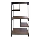 Ver imagem 2 de Livreiro Multiuso Estante com Nicho Estilo Industrial Metal Cor Marrom e Preto