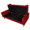 Recamier Baú Félix Casal 140cm Suede Vermelho - Adj Decor - 6