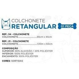 Colchonete Retangular Cachorro 0,65x0,45 Tamanho P Marrom - 2