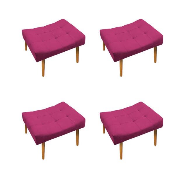 Kit 4 Puff Requinte Palito Mel Suede Pink - 1