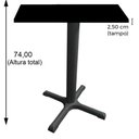 Ver imagem 2 de Mesa Ômega Ferro Branco 74 Cm (alt) Base X Tampo Mdp Quadrado Castanheira 80cm (larg) X 2,50cm (alt