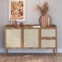 Ver imagem 3 de Aparador Buffet para Sala de Jantar 139cm Pés Madeira Moss A03 Hanover Roble - Lyam Decor