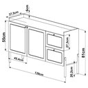 Ver imagem 6 de Aparador Buffet para Sala de Jantar 139cm Pés Madeira Moss A03 Hanover Roble - Lyam Decor