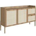 Ver imagem 1 de Aparador Buffet para Sala de Jantar 139cm Pés Madeira Moss A03 Hanover Roble - Lyam Decor