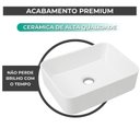 Ver imagem 6 de Cuba Retangular Cerâmica 49,5x40x14cm para Banheiro de Apoio