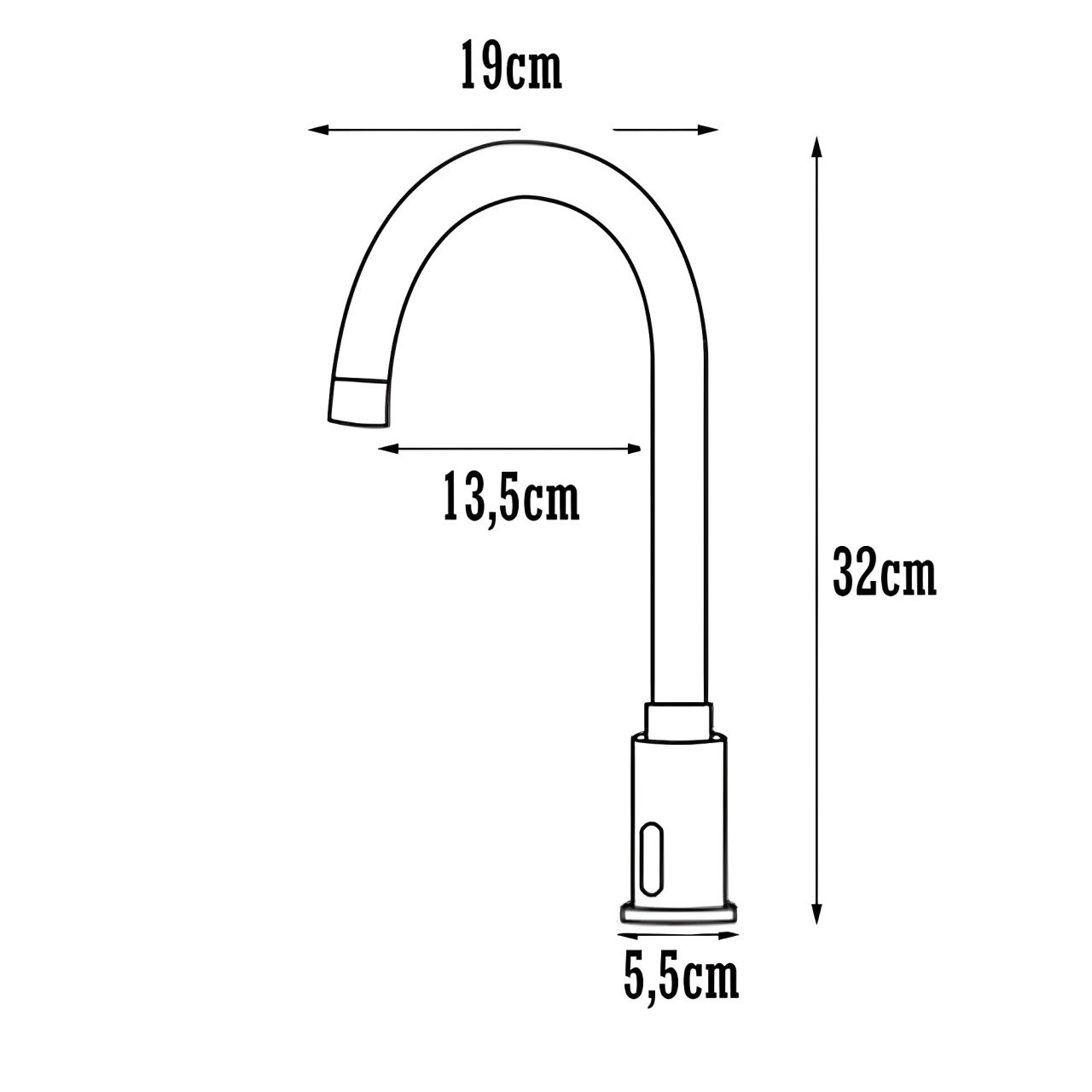 Torneira com Sensor de Toque Inteligente Automática Inox Automática para Banheiro - 6