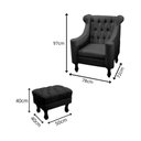 Ver imagem 2 de Poltrona de Amamentação Dubai + Puff Retrô Suede Cinza