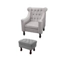 Ver imagem 1 de Poltrona de Amamentação Dubai + Puff Retrô Suede Cinza