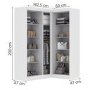 Ver imagem 3 de Quarto Modulado de Canto Madrid com 5 Portas Maxel
