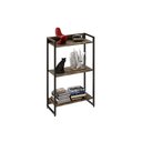 Ver imagem 3 de Kit 2 Estantes Multiuso Industrial 3 Prateleiras Areta 104x60cm C01 Carvalho Dark - Lyam Decor