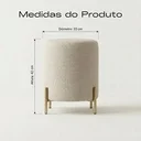 Ver mais imagens de Puff Cilindrico para Sala com Apoio Pes Linho Dourado Luxo