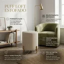 Ver imagem 6 de Puff Cilindrico para Sala com Apoio Pes Linho Dourado Luxo