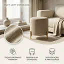 Ver imagem 7 de Puff Cilindrico para Sala com Apoio Pes Linho Dourado Luxo