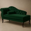 Ver imagem 2 de Divã Recamier Sala 150cm em Veludo Capitonê de Luxo Pés Luis Xv