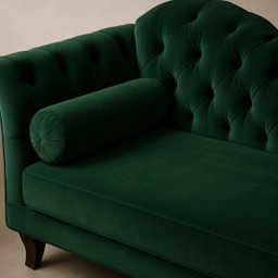 Divã Recamier Sala 150cm em Veludo Capitonê de Luxo Pés Luis Xv - 3